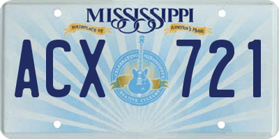 MS license plate ACX721