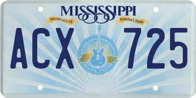 MS license plate ACX725
