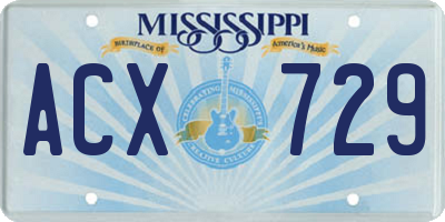 MS license plate ACX729