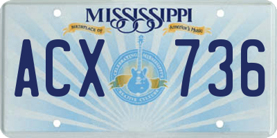 MS license plate ACX736