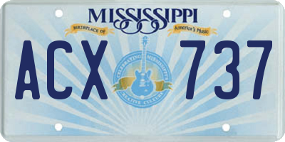 MS license plate ACX737