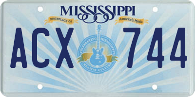 MS license plate ACX744