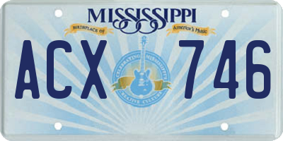 MS license plate ACX746