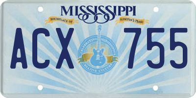 MS license plate ACX755
