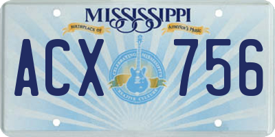 MS license plate ACX756