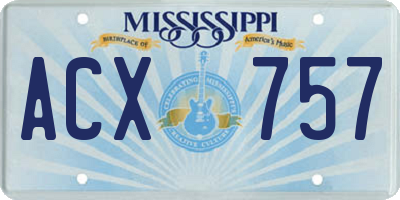MS license plate ACX757
