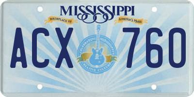 MS license plate ACX760