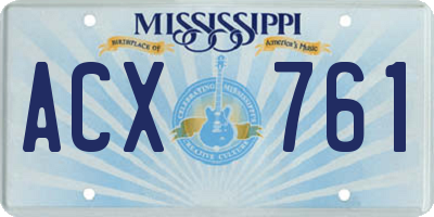 MS license plate ACX761