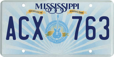 MS license plate ACX763
