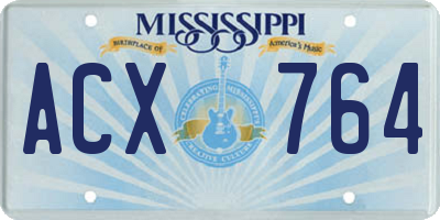 MS license plate ACX764