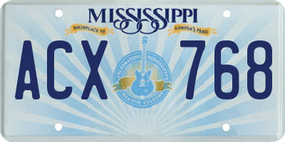 MS license plate ACX768