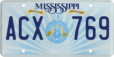 MS license plate ACX769