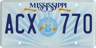 MS license plate ACX770