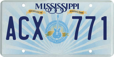 MS license plate ACX771