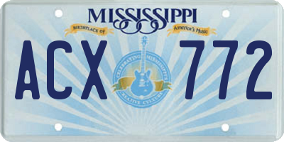 MS license plate ACX772