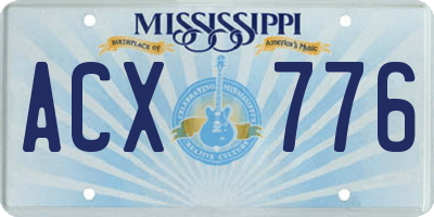 MS license plate ACX776