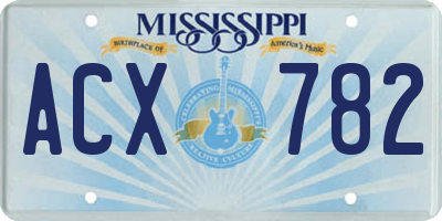 MS license plate ACX782
