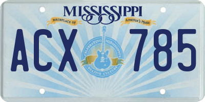 MS license plate ACX785