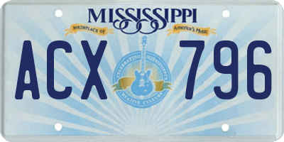 MS license plate ACX796