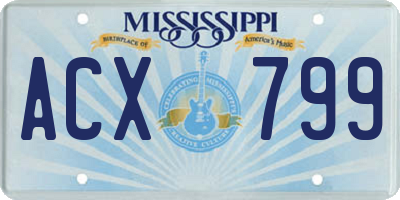 MS license plate ACX799