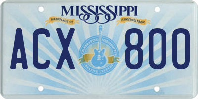MS license plate ACX800