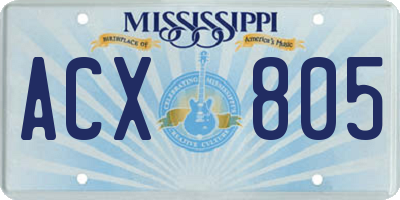 MS license plate ACX805