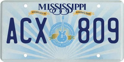 MS license plate ACX809