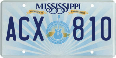 MS license plate ACX810