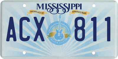 MS license plate ACX811