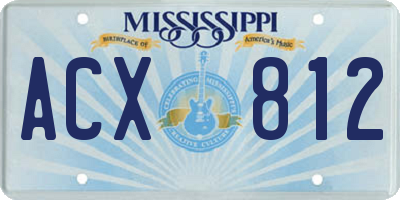 MS license plate ACX812