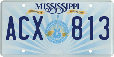 MS license plate ACX813