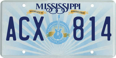 MS license plate ACX814