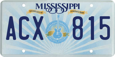 MS license plate ACX815