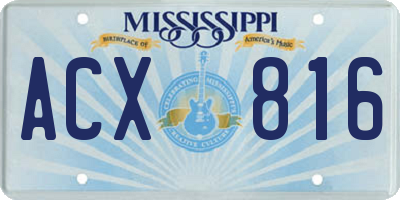 MS license plate ACX816