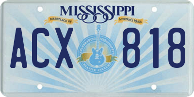 MS license plate ACX818