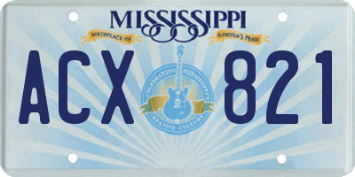 MS license plate ACX821