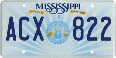 MS license plate ACX822