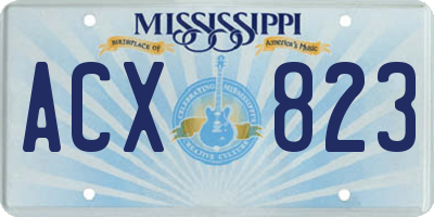 MS license plate ACX823