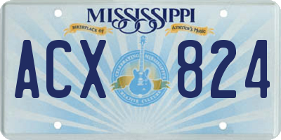 MS license plate ACX824
