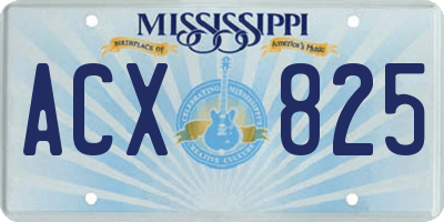 MS license plate ACX825