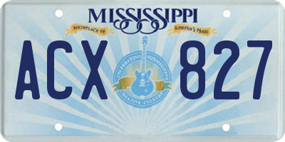 MS license plate ACX827