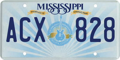 MS license plate ACX828