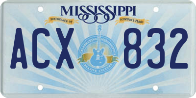 MS license plate ACX832