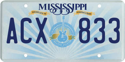 MS license plate ACX833