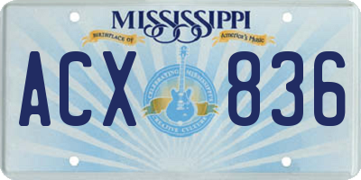 MS license plate ACX836