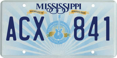 MS license plate ACX841