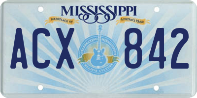 MS license plate ACX842