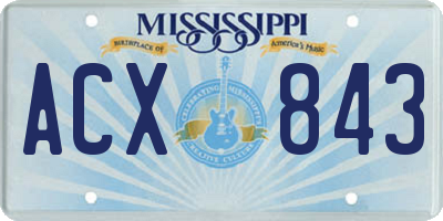 MS license plate ACX843