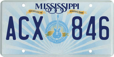 MS license plate ACX846