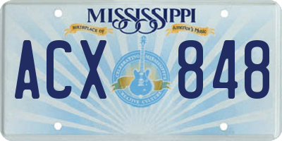 MS license plate ACX848